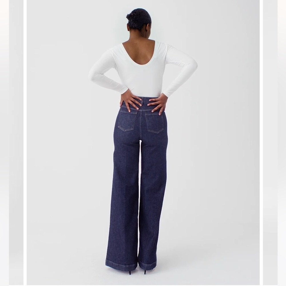 Spanx wide leg denim size medium